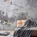 Fototapet med sprucken betonglook i gråvitt - non-woven Fototapet Designwalls 2 - 2,55 x 3,5 m