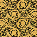 Versace Tapet Barocco Blomster Sort, Metallisk