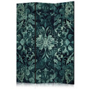 Paravent, Raumteiler freistehend, Trennwand - Oriental Carpet: Emerald Ornaments and Rubbed Patterns
