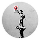 Tableau sur alu-Dibond rond Banksy - Graffiti is a crime