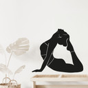 Wallsticker yoga king cobra silhuet monokrom