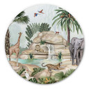 Tableau sur alu-Dibond rond Kikki Belle - Jungle Paradise