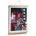 Plakat Dziewczyna na balkonie w Japonii - Oliveira