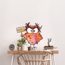 Sticker mural Chouette rigolote avec pancarte Nope - Hagenmeyer