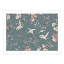 Plakat Żurawie w kolorze Cherry Blossom Rush Blue - Bloomery Decor