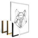 Plakat - Wilk origami - srebrny wygląd