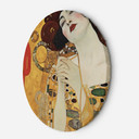 Rundt lærredsbillede - Smuk kvinde - G. Klimt