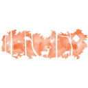Wallsticker -  Skovsilhuette Panorama vandfarve - orange