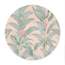 Plakat roślinny Urban Jungle Tropical Leaves Pink - Bloomery Decor - okrągły