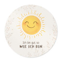 Rundes Affirmationsposter mit Sonne - 'Ich bin gut so wie ich bin' für das Kinderzimmer