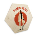 Sekskantet billede af træ Imagine Peace - To for fred og håb - Retrodrome