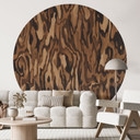 Papier Peint Photo Ettore Walnut - Veinage de Bois Abstrait - Sir Edward x Grigory Gladarev - Rond