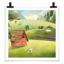 Plakat Kolorowa farma w górach - DigitalArtsi