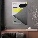 Tableau en verre acrylique Design Brutaliste Jaune Gris - Sub88 Studio