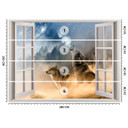 Fototapete Fensterblick Wolf Tier Natur Abstrakt