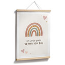 Kinder-Poster 'Ich werde geliebt' mit Boho-Regenbogen