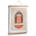 Plakat abstrakcyjna geometria w brzoskwiniowych kolorach - Kubistika