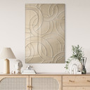 Glasbillede - Abstrakte ringe beige - Grande
