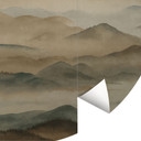 Papier Peint Photo Roerich Valley - Paysage Montagneux Terreux - Sir Edward x Grigory Gladarev - Rond