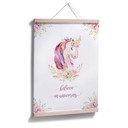 Plakat Kvilis - Believe in Unicorns - Jednorożec z kwiatami