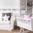 A.S. Création Lovely Kids Frise autocollante enfant - Rosé, Gris