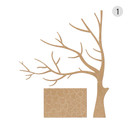 Drewniany panel ścienny XXL drzewo z sercami - MDF natura
