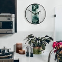 Horloge murale en verre - Urban Jungle - Calathea Orbifolia