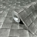 non-woven tapet i 3D vævet look lavet af træ antracit 3D look
