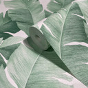 Blomstret tapet, non-woven hvid, grøn 