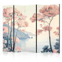Paravent, Raumteiler freistehend, Trennwand - Landscape: Ocean, Cliffs, and Trees