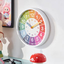 Lernuhr für Kinder Regenbogen | Wanduhr mit Lernzifferblatt | bunt, Ø25cm