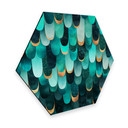 Hexagon Dibond Fredriksson - Turquoise Feathers