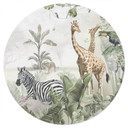 Muursticker jungle dieren op een Afmeting - Ms Tiff - Rond