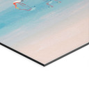 Wanddecoratie Pastelkleurig meer met flamingo's - Rivers - Alu-Dibond