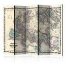 Paravent Séparation de pièce - Carte du monde - L'Odyssée romaine, 5 pièces - 225x172 cm