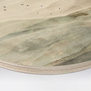 Holzbild Neblige Berglandschaft Aquarell - Ms Tiff - Rund