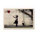 Plakat drewniany Banksy - Dziewczynka z balonem
