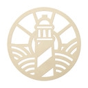 Dekoracja drewniana latarni morskiej - topola - okrągła