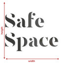 napis 3D Safe Space - dekoracja ścienna wykonana ze szkła akrylowego