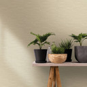 Non-woven tapet med vævet træ-look beige, hvidt tekstil-look