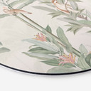 Tropisk skov med kakaduer - Bloomery Decor - rund – print på aluminium (Alu-Dibond)