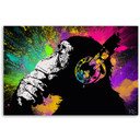Canvasbillede, Banksy farverig abe