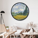 Plakat van Gogh - Pole pszenicy z cyprysami - Okrągły