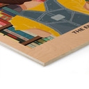 Billede af træ Bogkærlighed - Pige ved Reolen - WallChart Art Studio