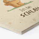 Holzbild Hexagon mit Bär und Buch - Bestärkung 'Ich bin schlau'