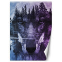 Fototapete, Wolf Wald im Nebel