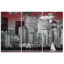 3 stykke lærredstryk, New York Skyline skyskrabere