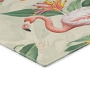 Panel szklany do kuchni Flaming i tropikalne liście | Egzotyka do kuchni - Bloomery Decor