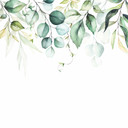 Watercolour Leaves plantetapet i hvid grøn - non-woven tapet Designwalls 2 - 2,55 x 3,5 m