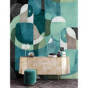 Fotomural Paredes de Patel 3 Meeting Place 1 verde, azul, negro, blanco, gris